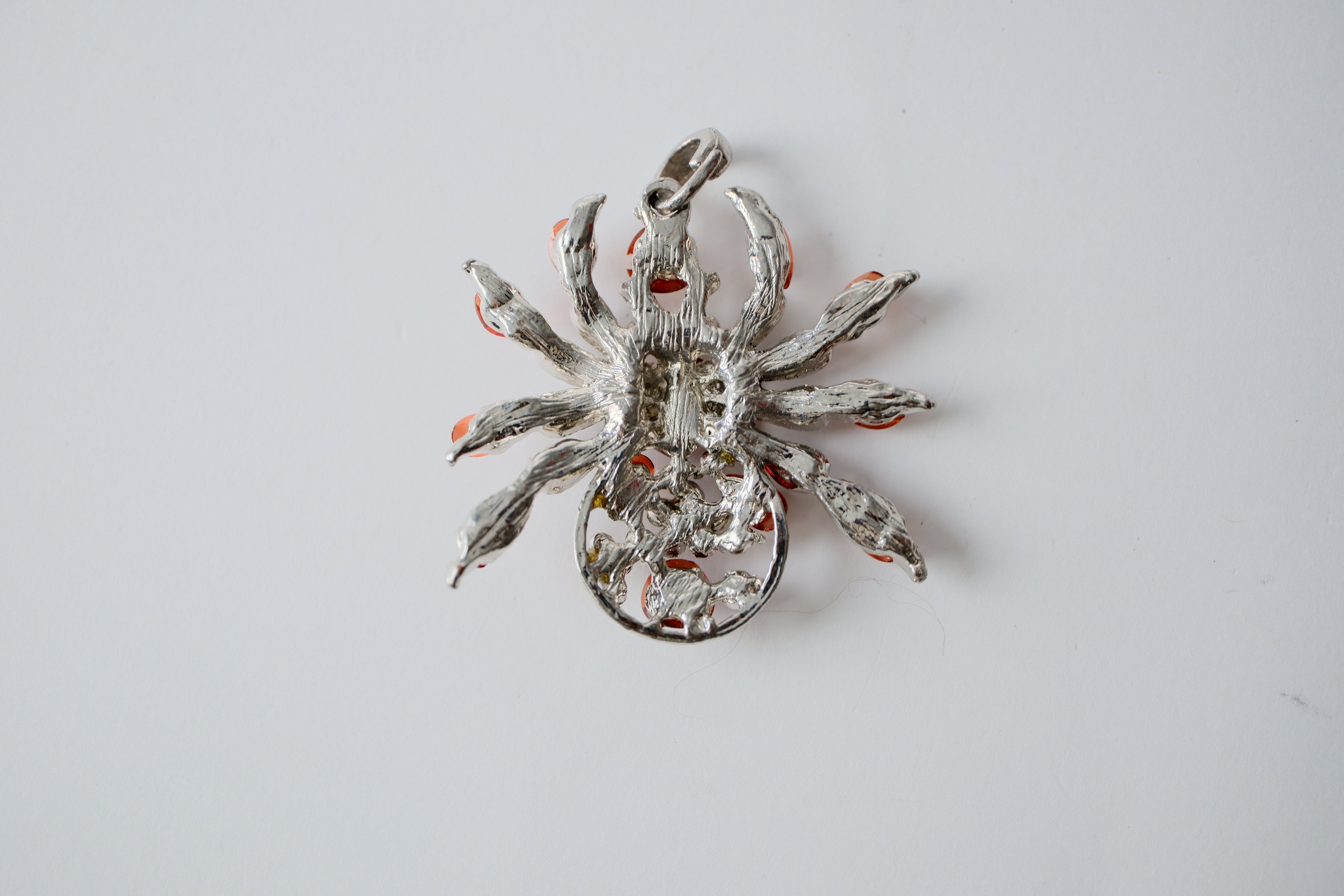 Vintage Spider Pendant with heart shaped stone