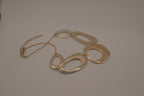 Vintage gold toned geometric bib necklace