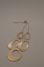 Vintage gold toned geometric bib necklace