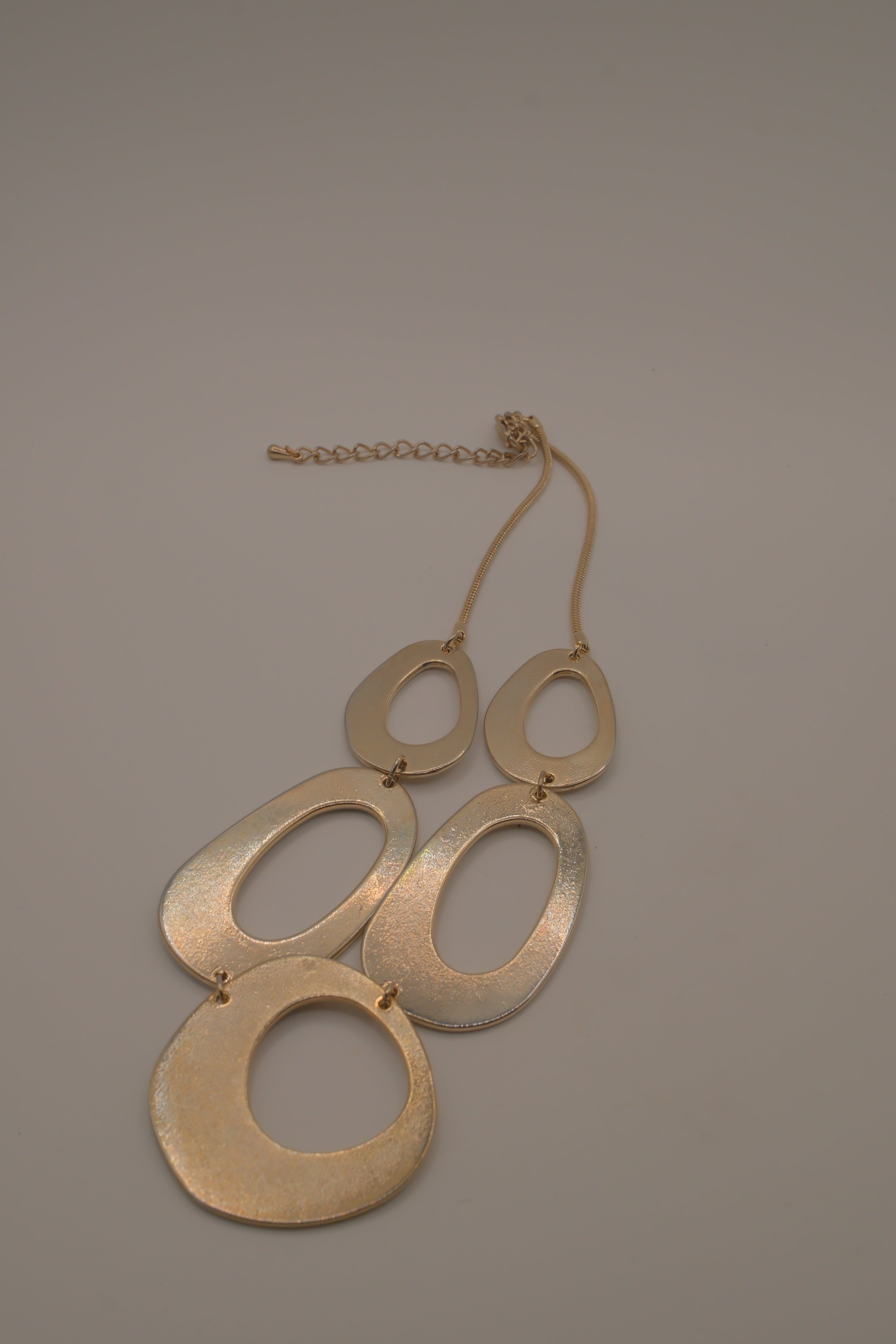Vintage gold toned geometric bib necklace