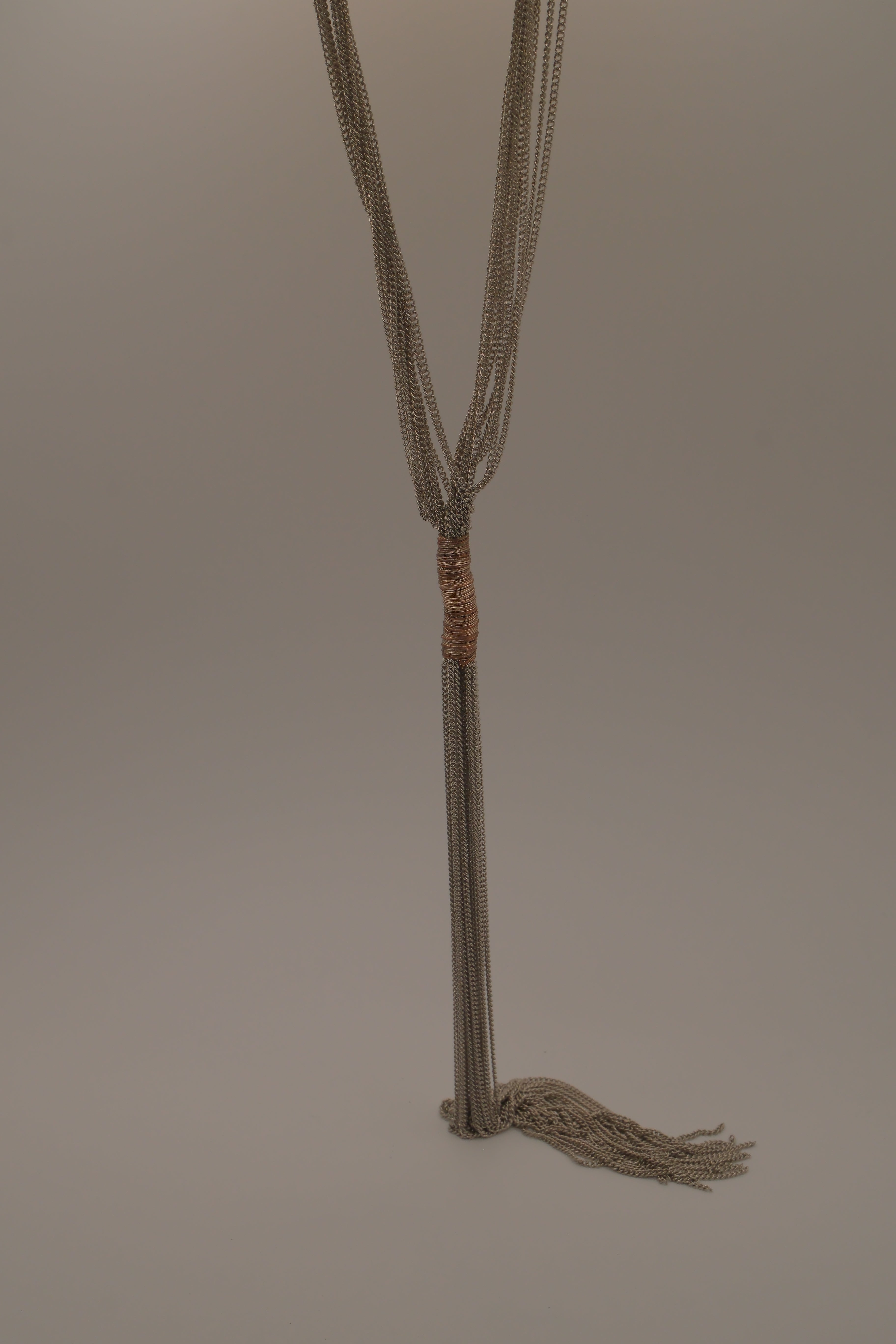 Multi-strand tassel lariat necklace