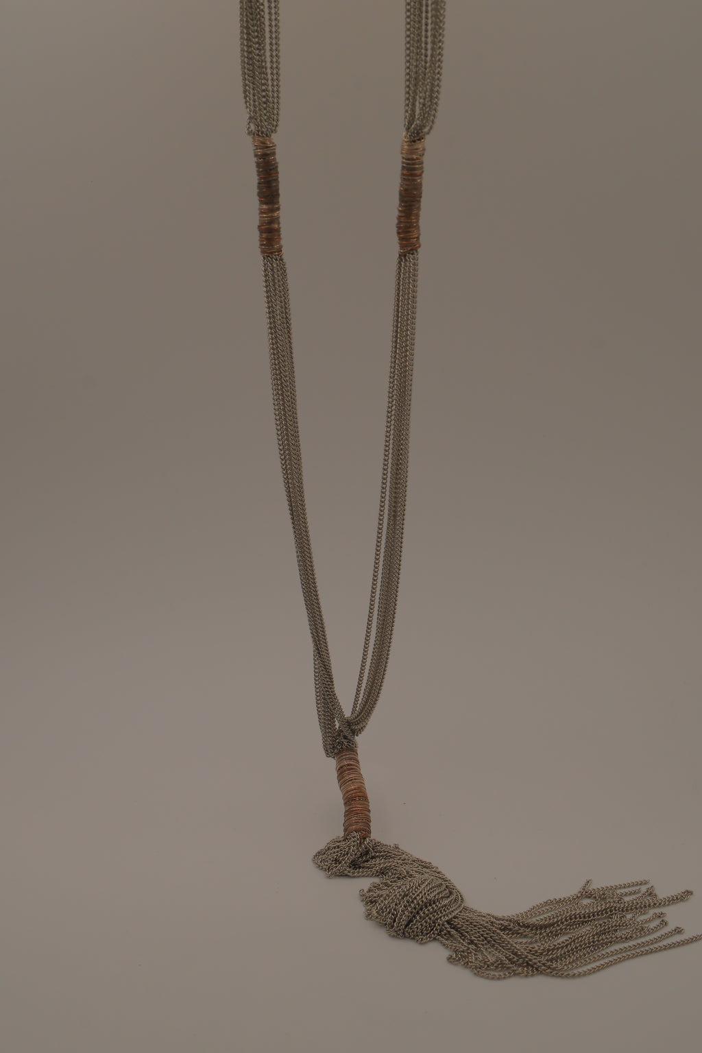 Multi-strand tassel lariat necklace