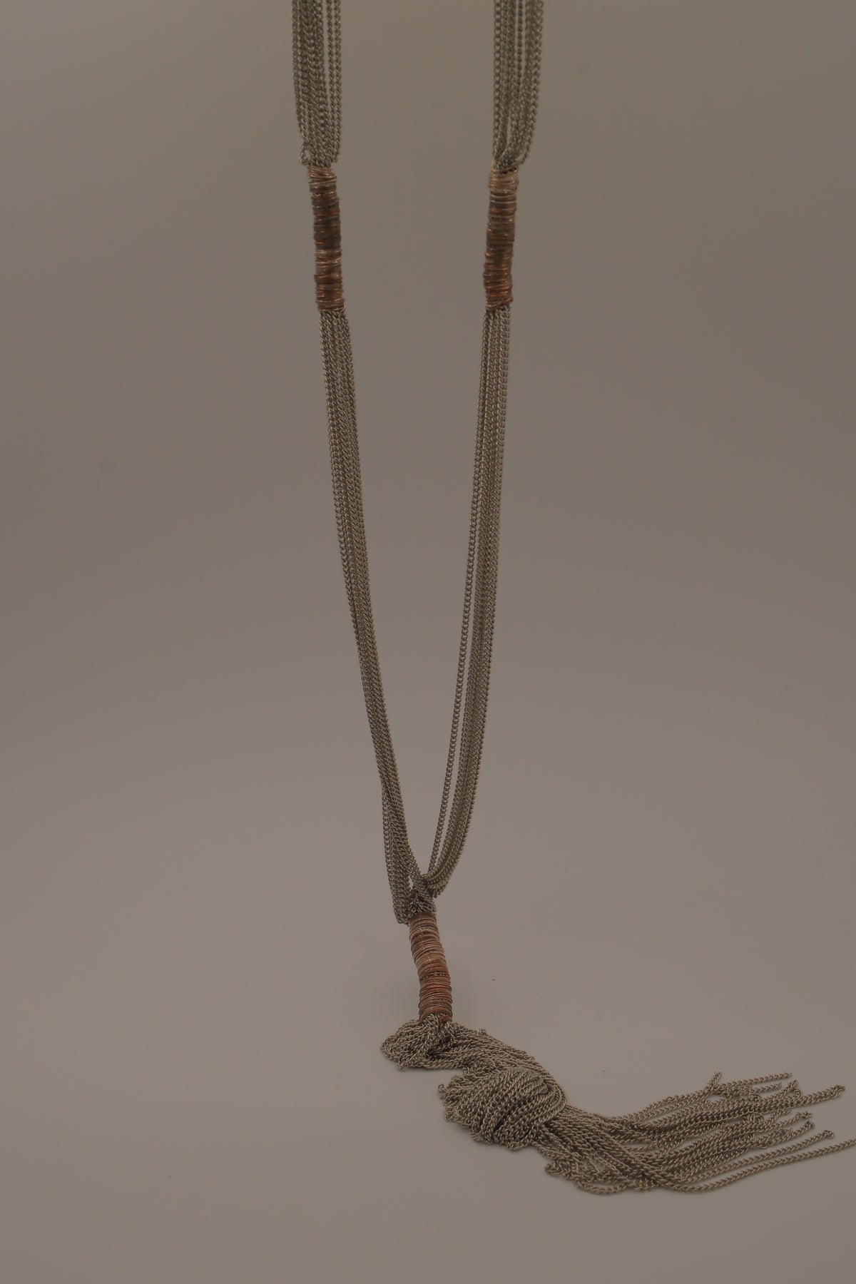 Multi-strand tassel lariat necklace