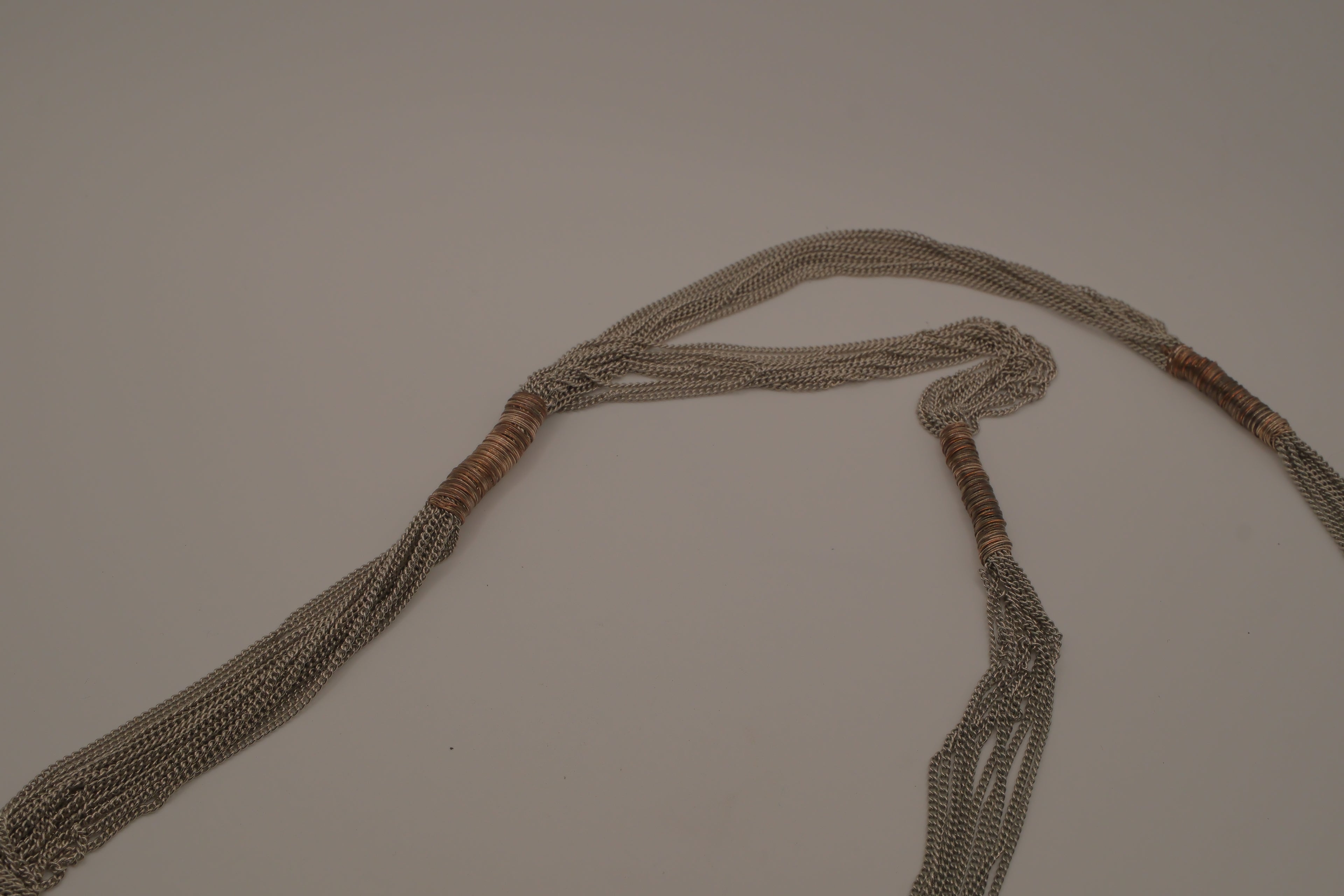 Multi-strand tassel lariat necklace