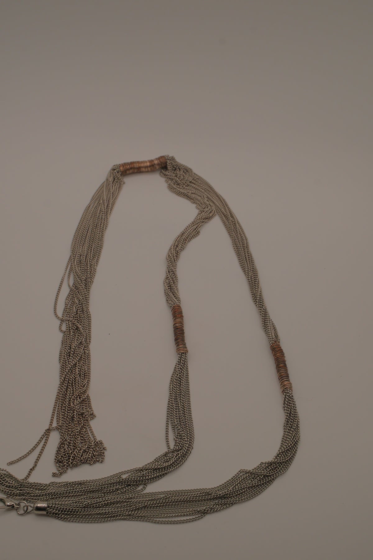 Multi-strand tassel lariat necklace