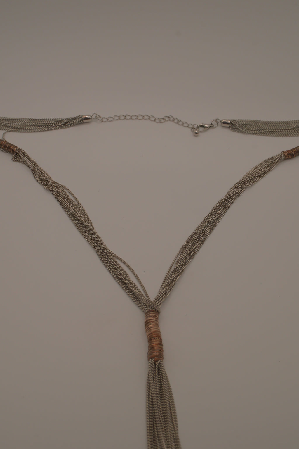 Multi-strand tassel lariat necklace
