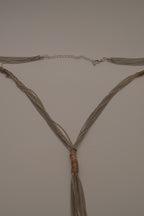 Multi-strand tassel lariat necklace