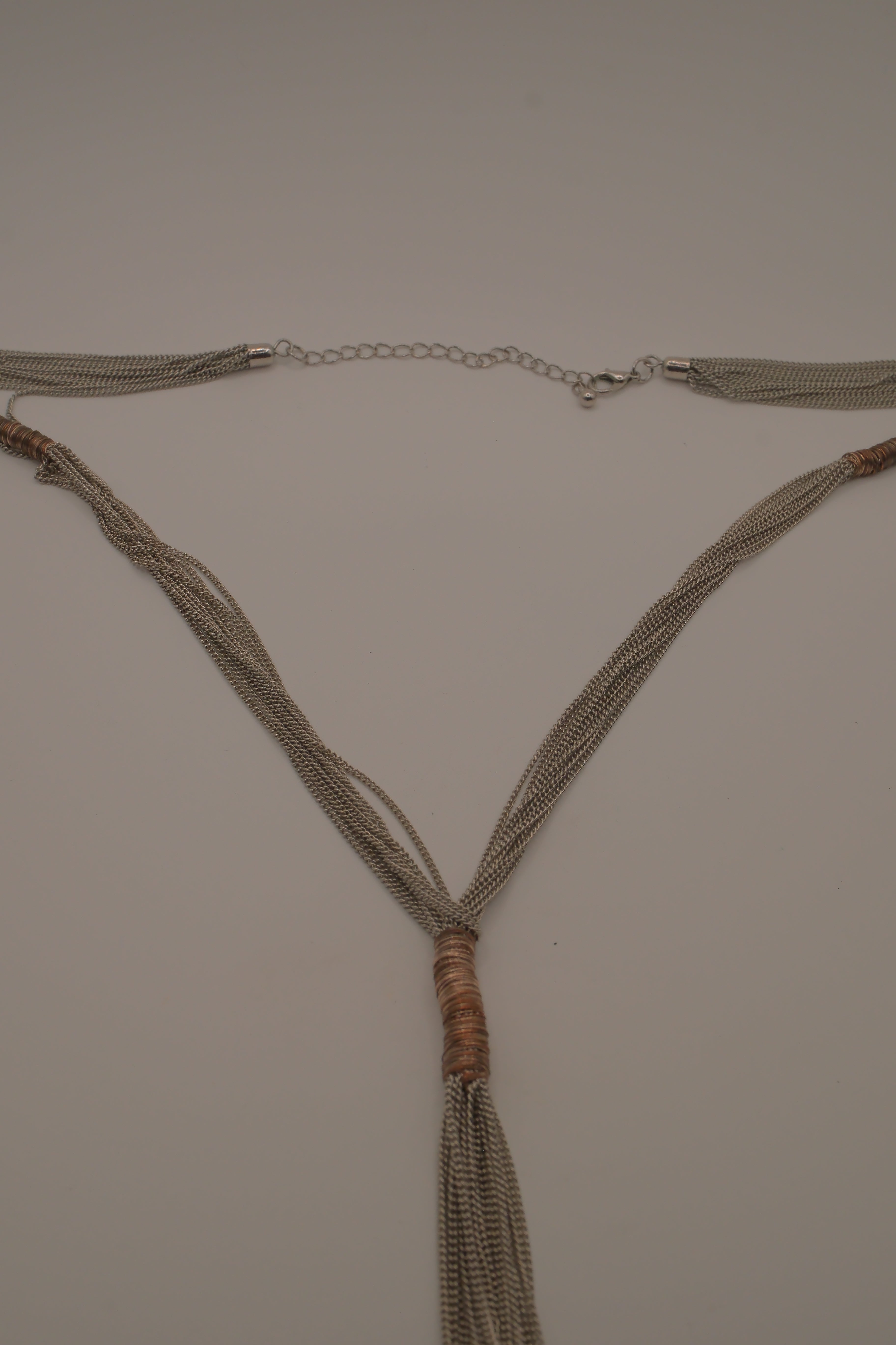 Multi-strand tassel lariat necklace