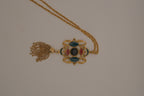 Vintage Etruscan Revival statement pendant necklace