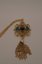 Vintage Etruscan Revival statement pendant necklace