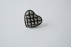 Vintage Heart Quilt Statement Ring