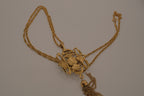 Vintage Etruscan Revival statement pendant necklace