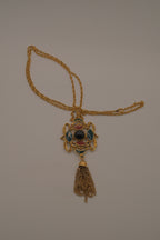 Vintage Etruscan Revival statement pendant necklace