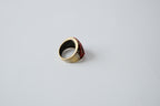 Vintage Bronze Red Rhinestones Ring