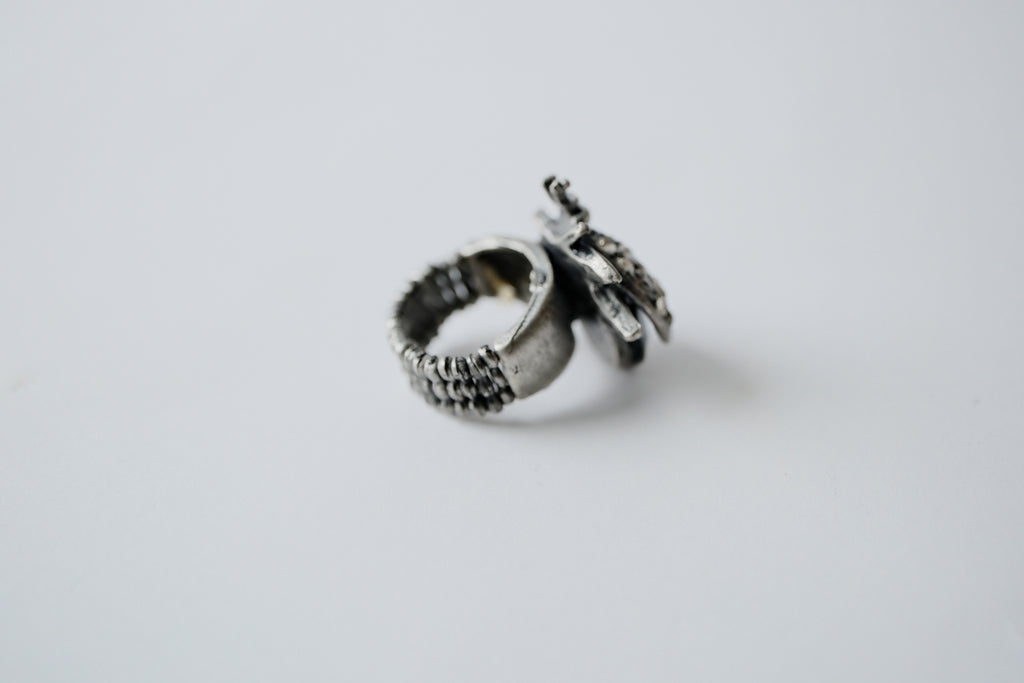 Vintage Ladybug Stretchy Rhinestone Ring