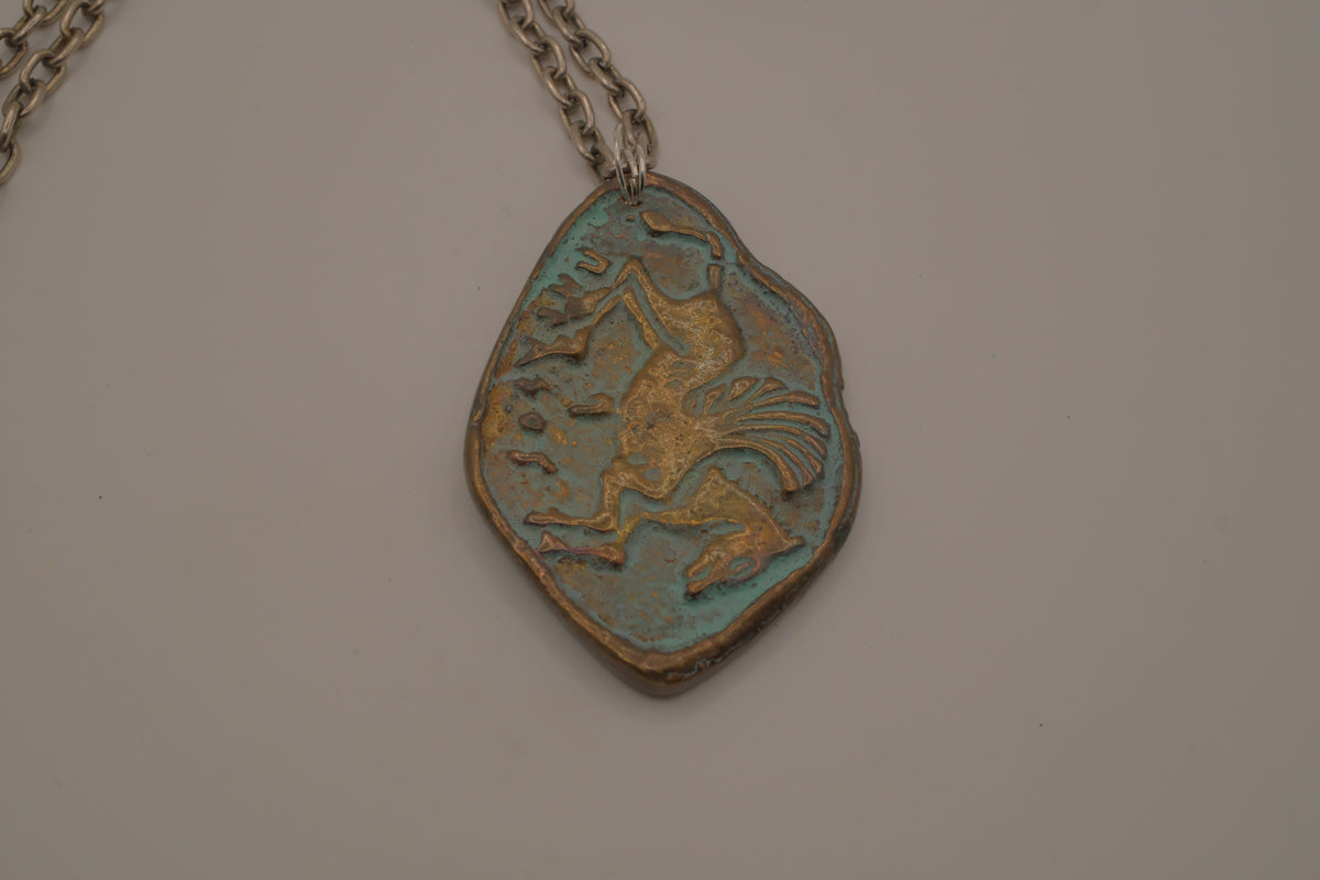Vintage Greek mythology pendant necklace