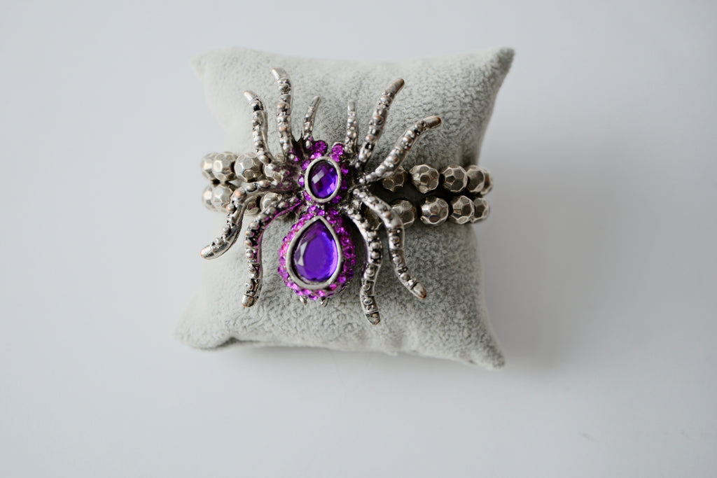 Vintage Purple Spider Stretch Bracelet
