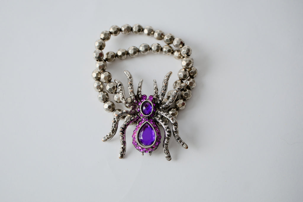 Vintage Purple Spider Stretch Bracelet