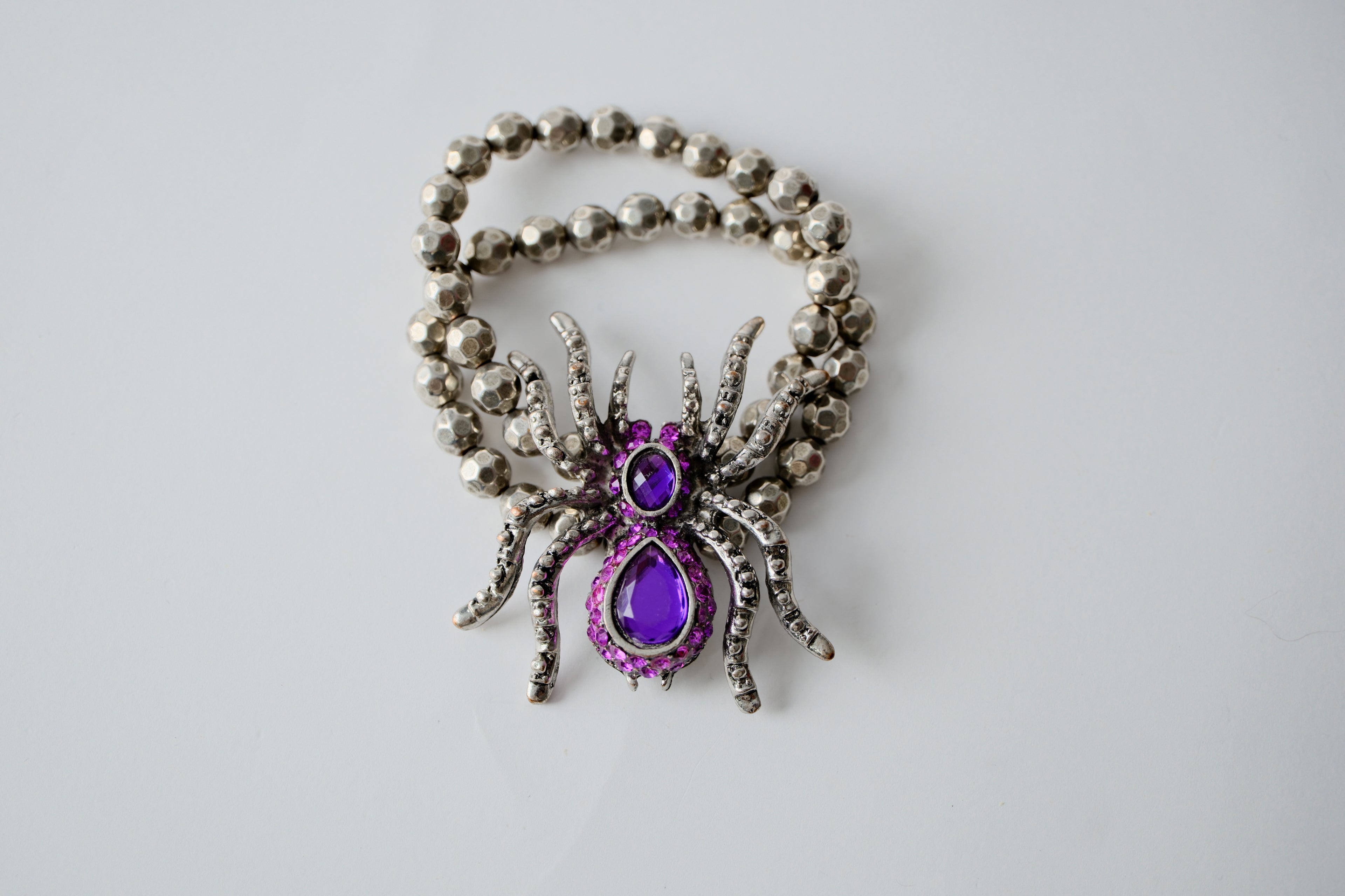 Vintage Purple Spider Stretch Bracelet