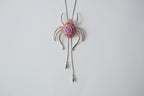 Pink Rhinestone Spider Bolo-tie Necklace