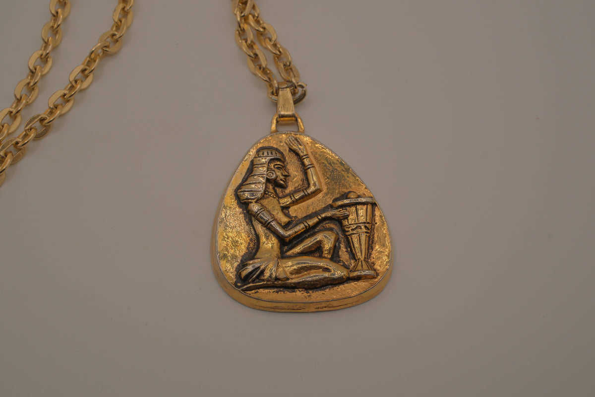 Vintage Egyptian-style gold pendant