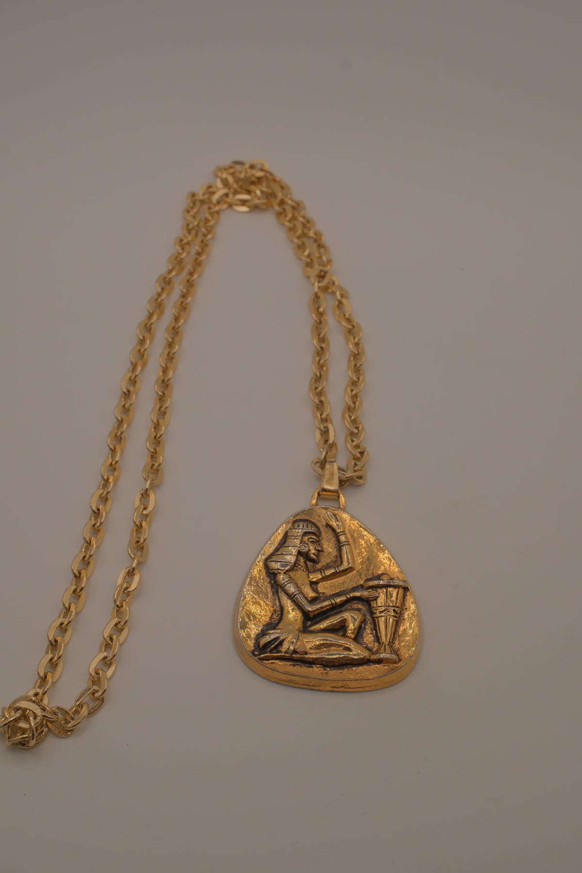 Vintage Egyptian-style gold pendant