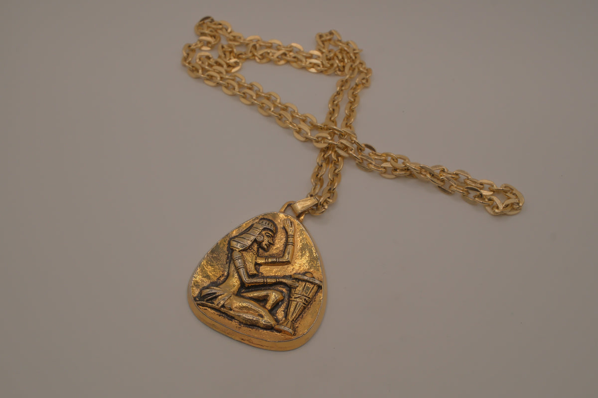 Vintage Egyptian-style gold pendant