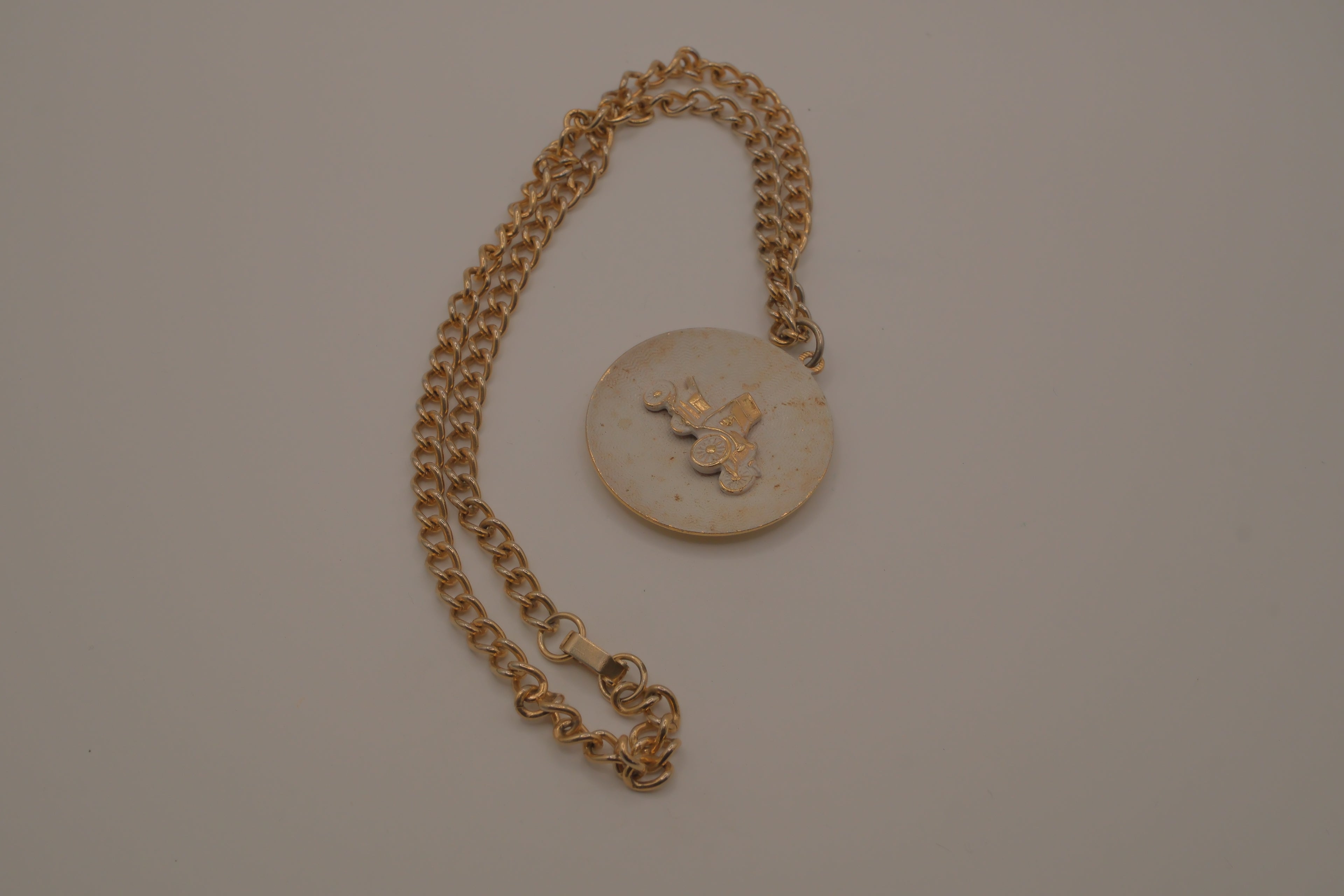 Vintage Car medallion pendant necklace