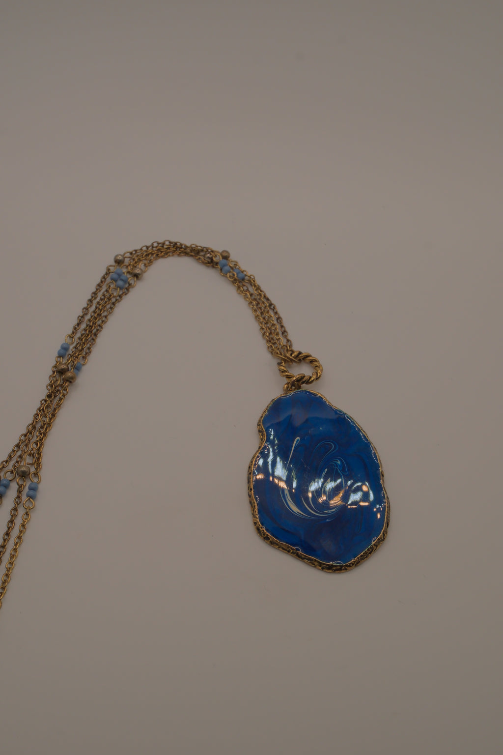 Vintage Blue Agate pendant necklace