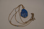 Vintage Blue Agate pendant necklace