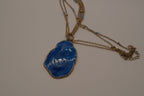 Vintage Blue Agate pendant necklace