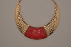 Vintage textured bib statement necklace&nbsp;