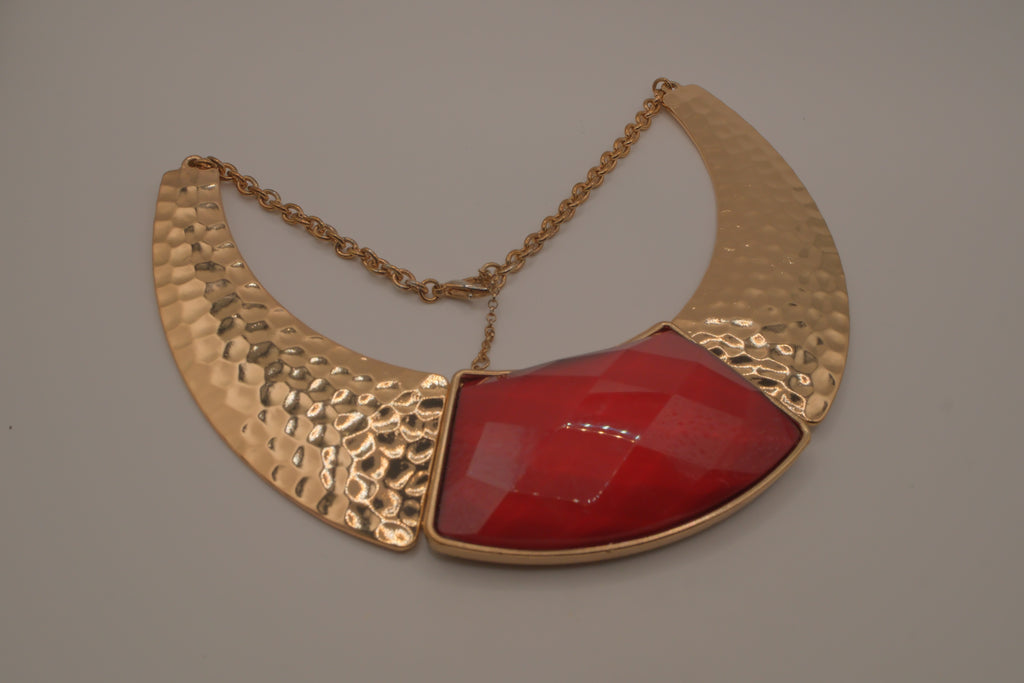 Vintage textured bib statement necklace&nbsp;