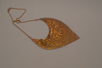 Vintage gold-toned metal mesh bib necklace