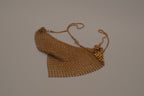 Vintage gold-toned metal mesh bib necklace
