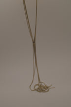 Multi-strand gold lariat necklace