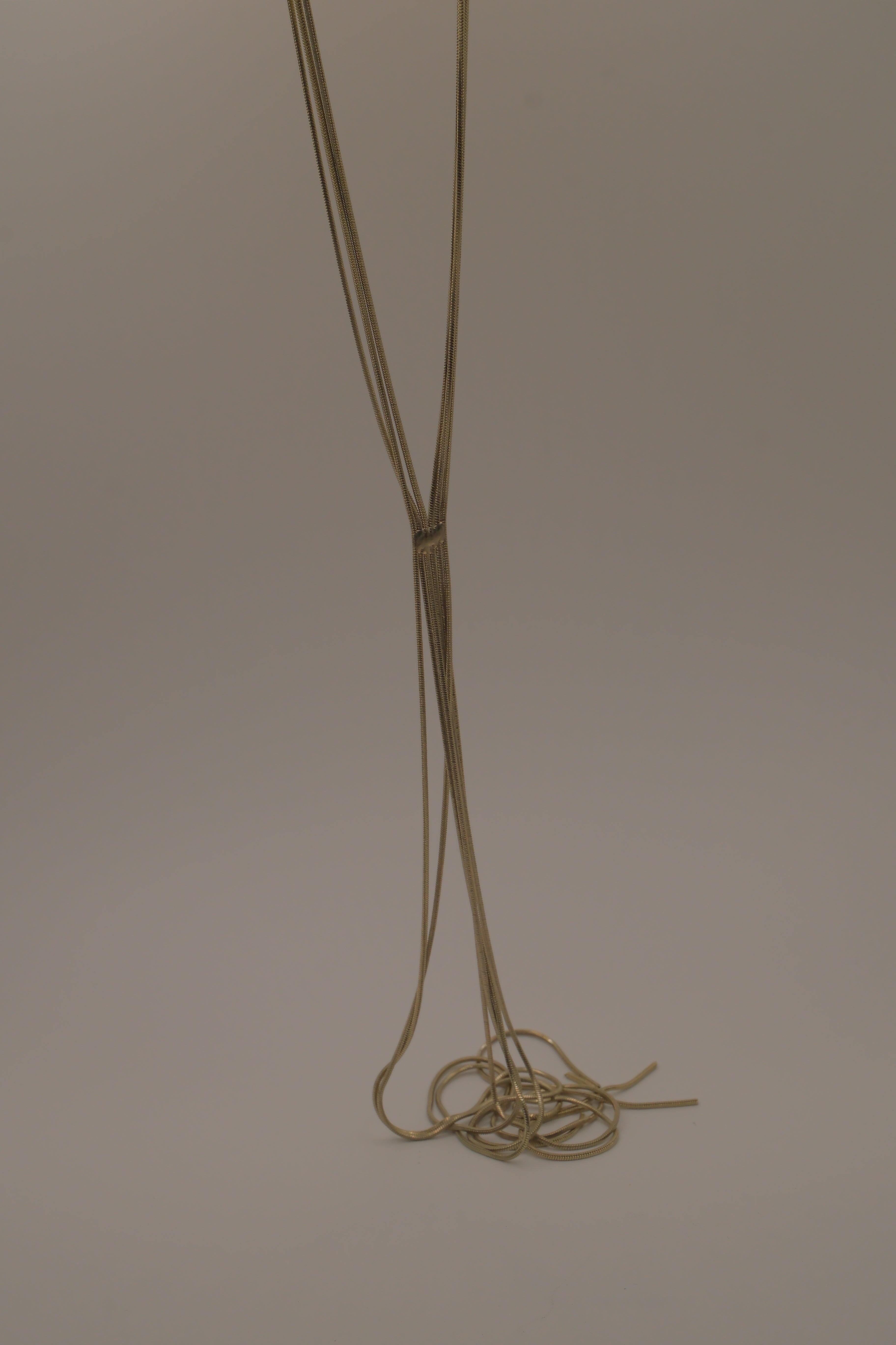 Multi-strand gold lariat necklace