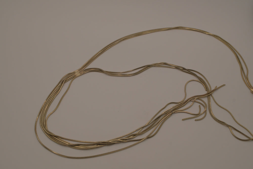 Multi-strand gold lariat necklace