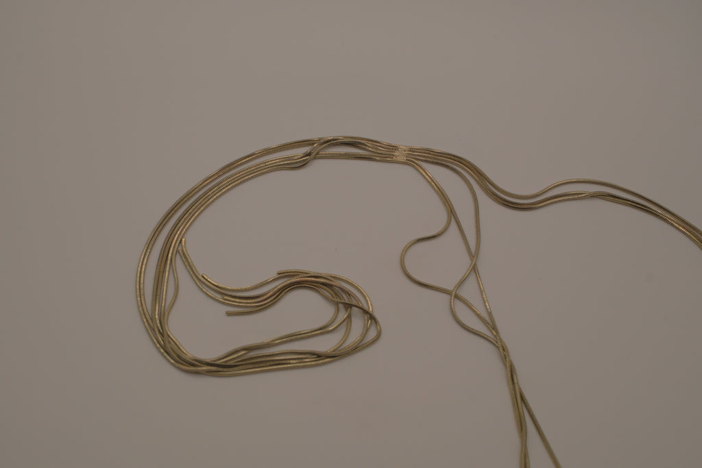 Multi-strand gold lariat necklace