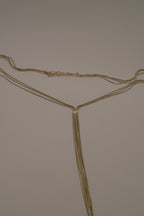 Multi-strand gold lariat necklace