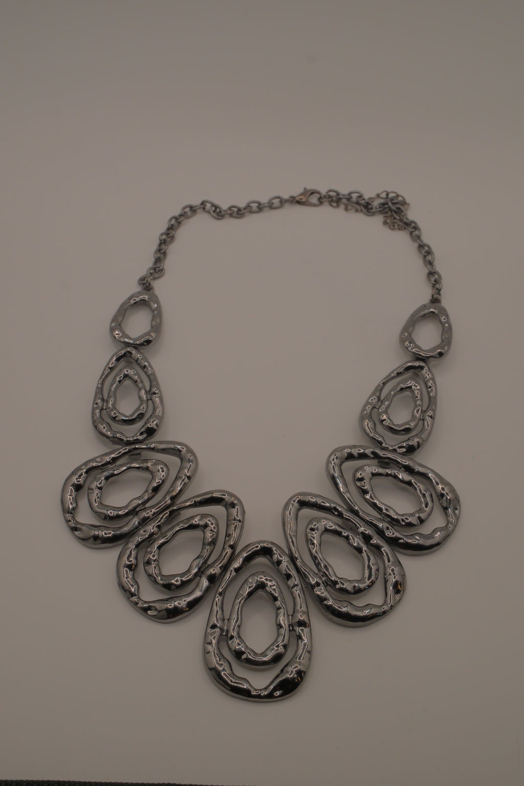 Gunmetal Teardrop Statement necklace