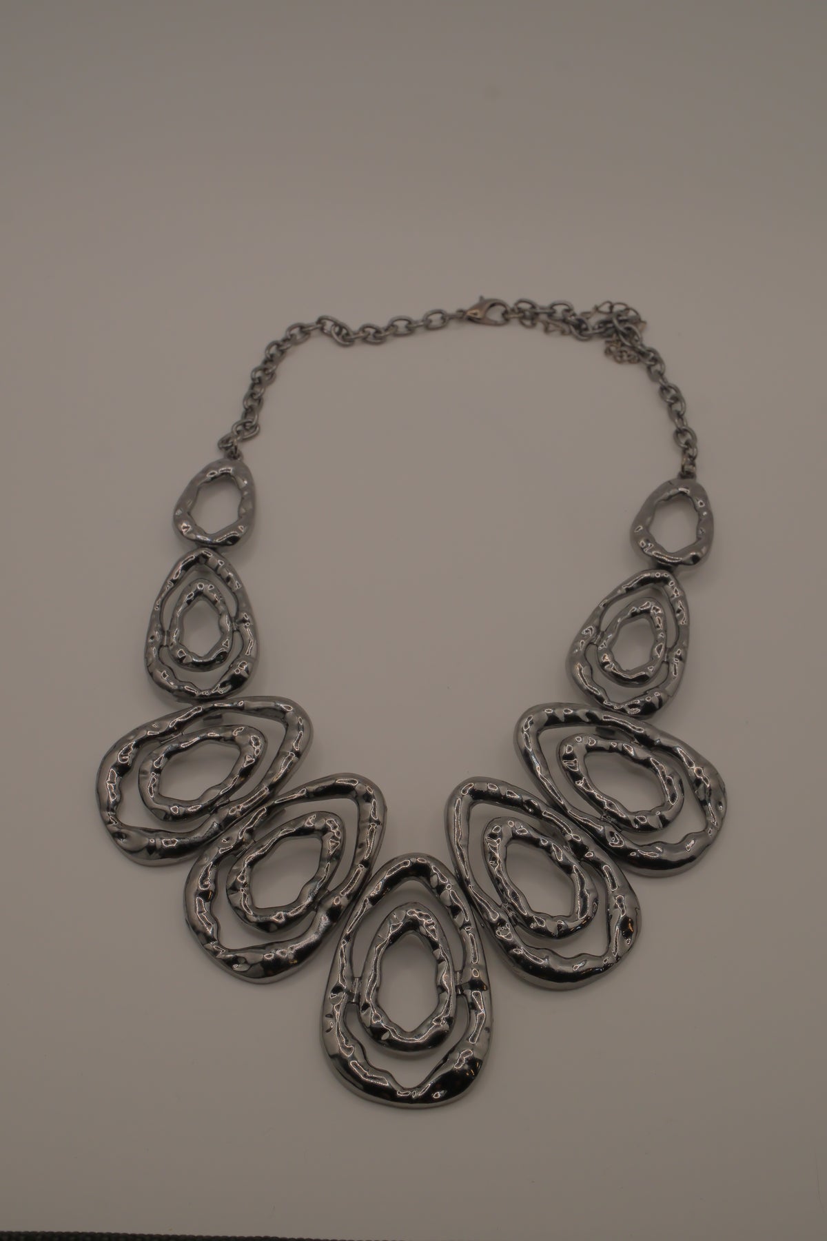 Gunmetal Teardrop Statement necklace