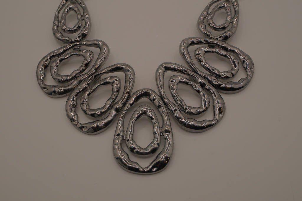 Gunmetal Teardrop Statement necklace