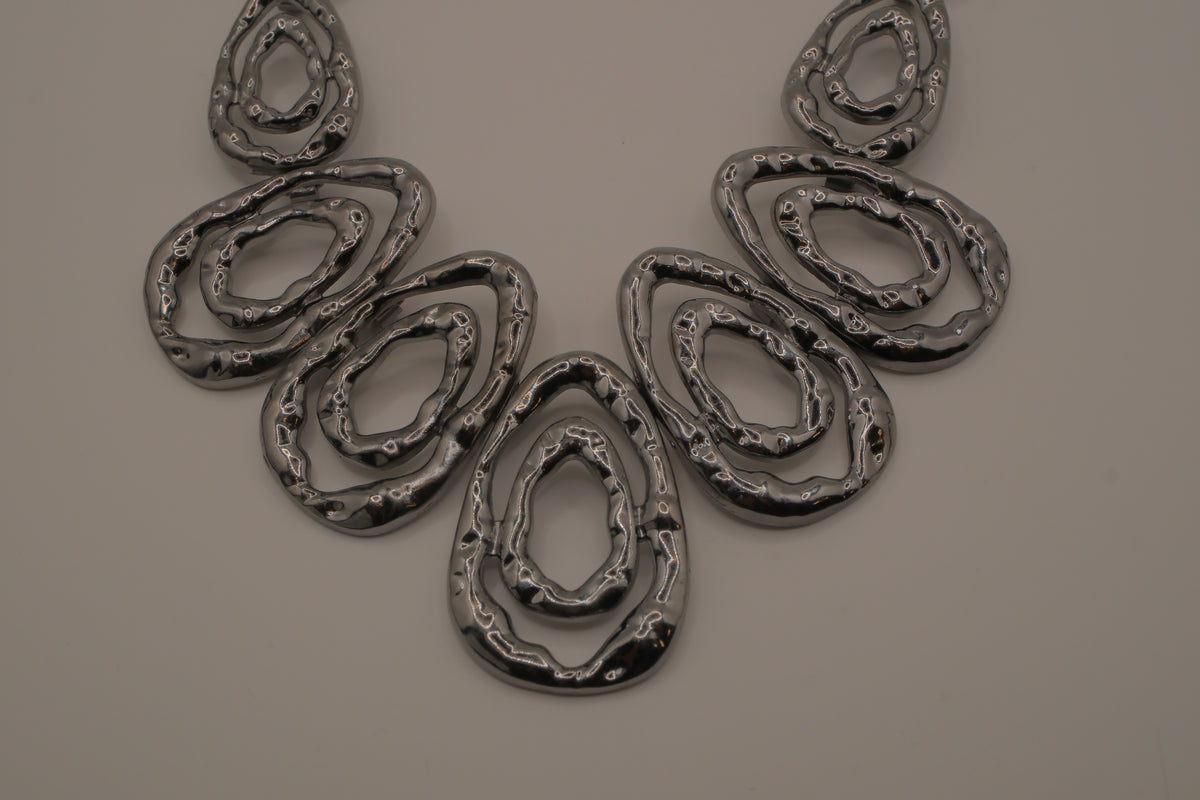 Gunmetal Teardrop Statement necklace