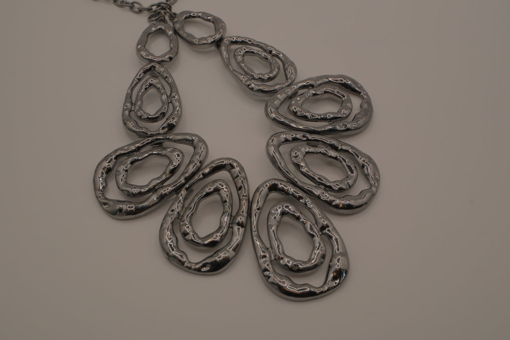 Gunmetal Teardrop Statement necklace