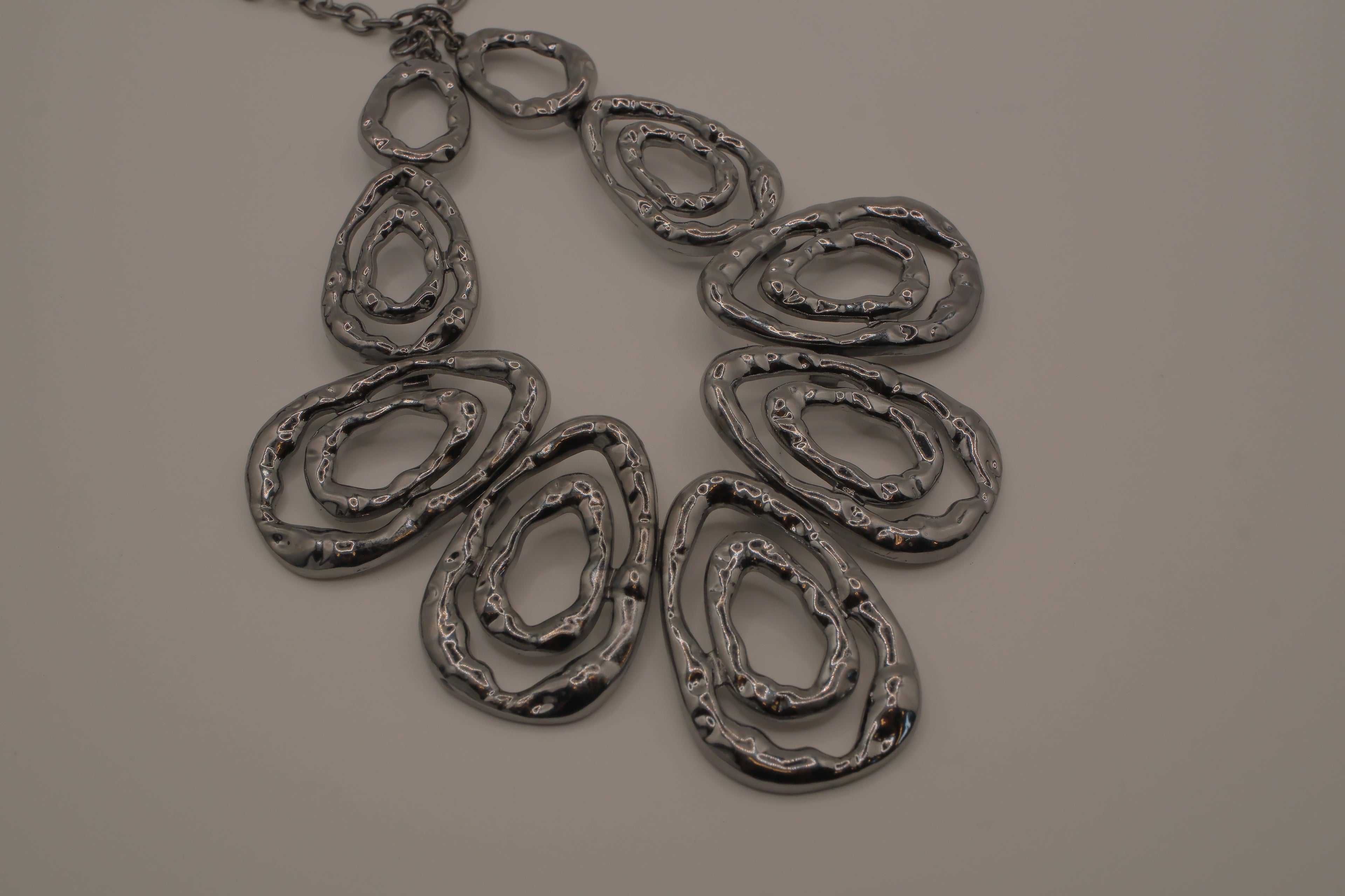 Gunmetal Teardrop Statement necklace