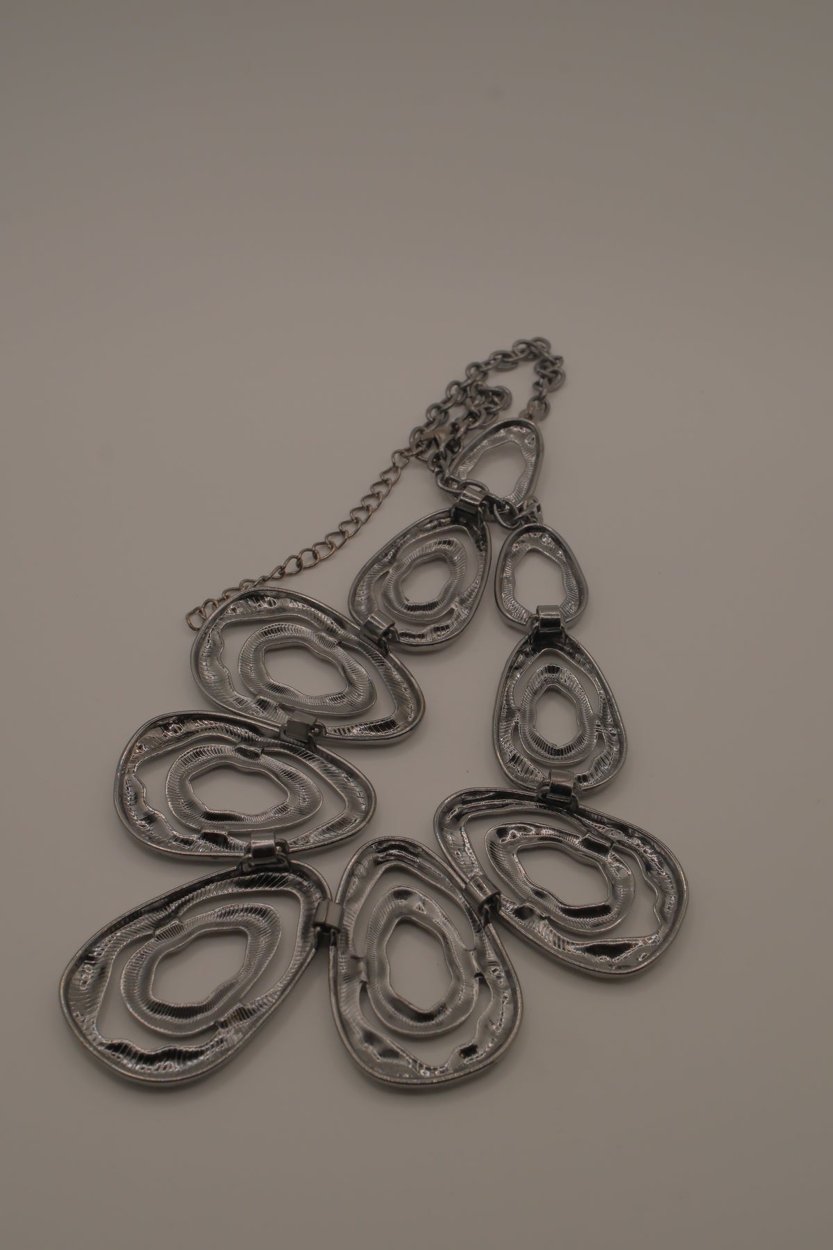 Gunmetal Teardrop Statement necklace