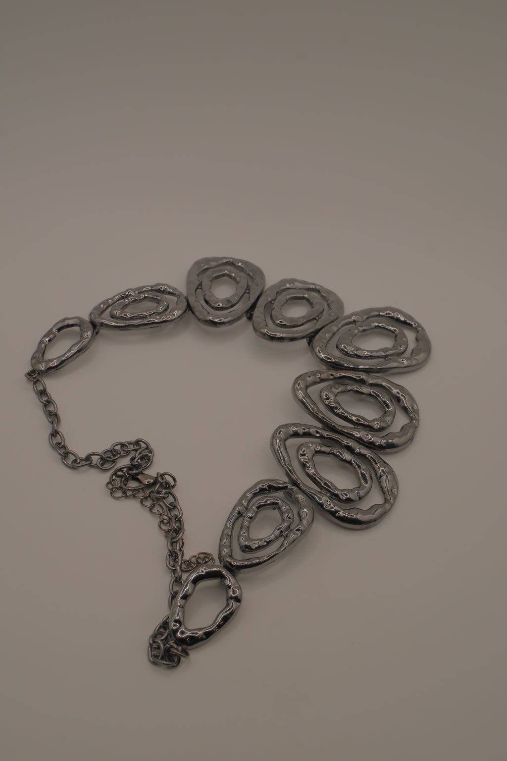Gunmetal Teardrop Statement necklace