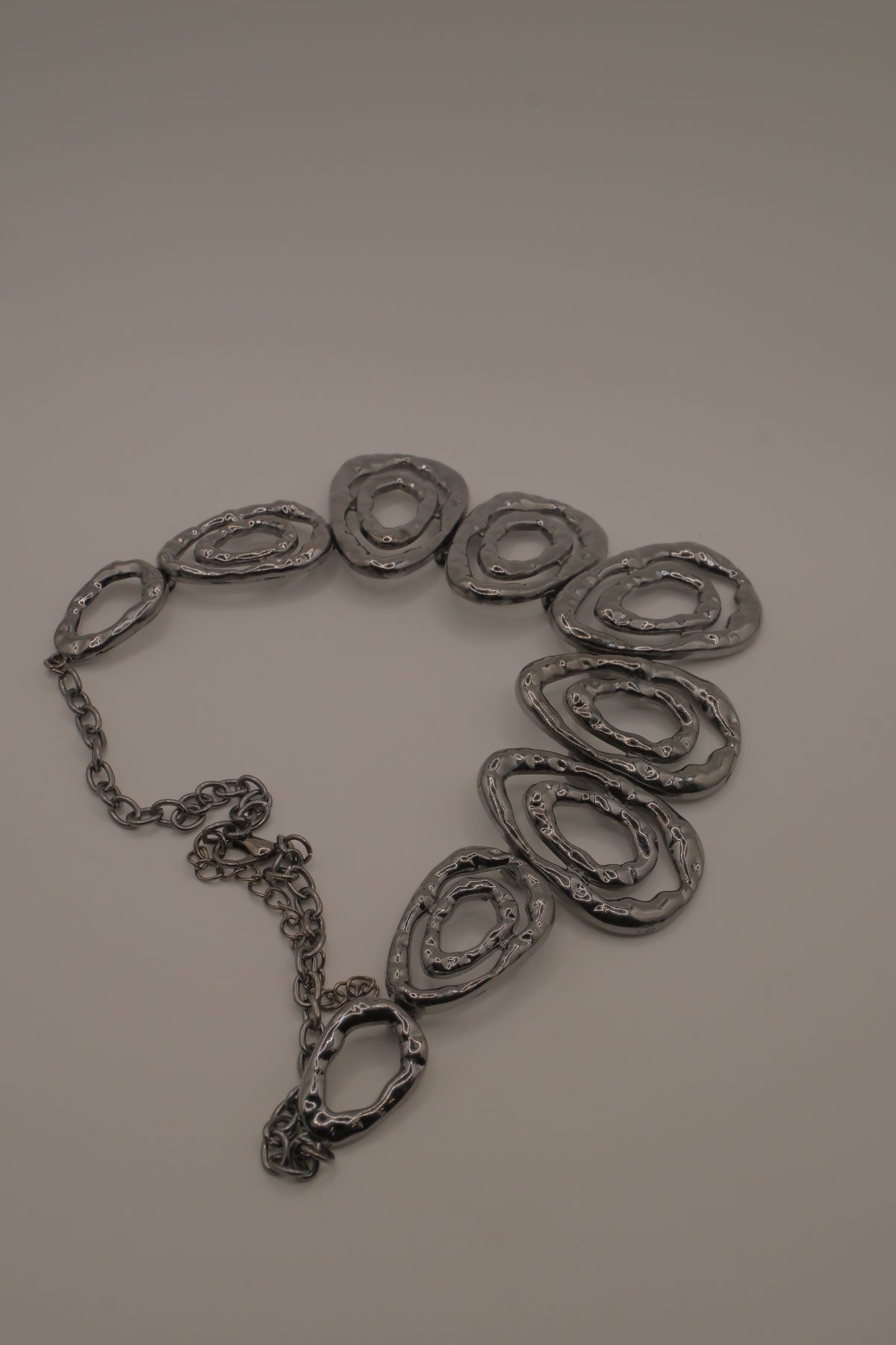 Gunmetal Teardrop Statement necklace