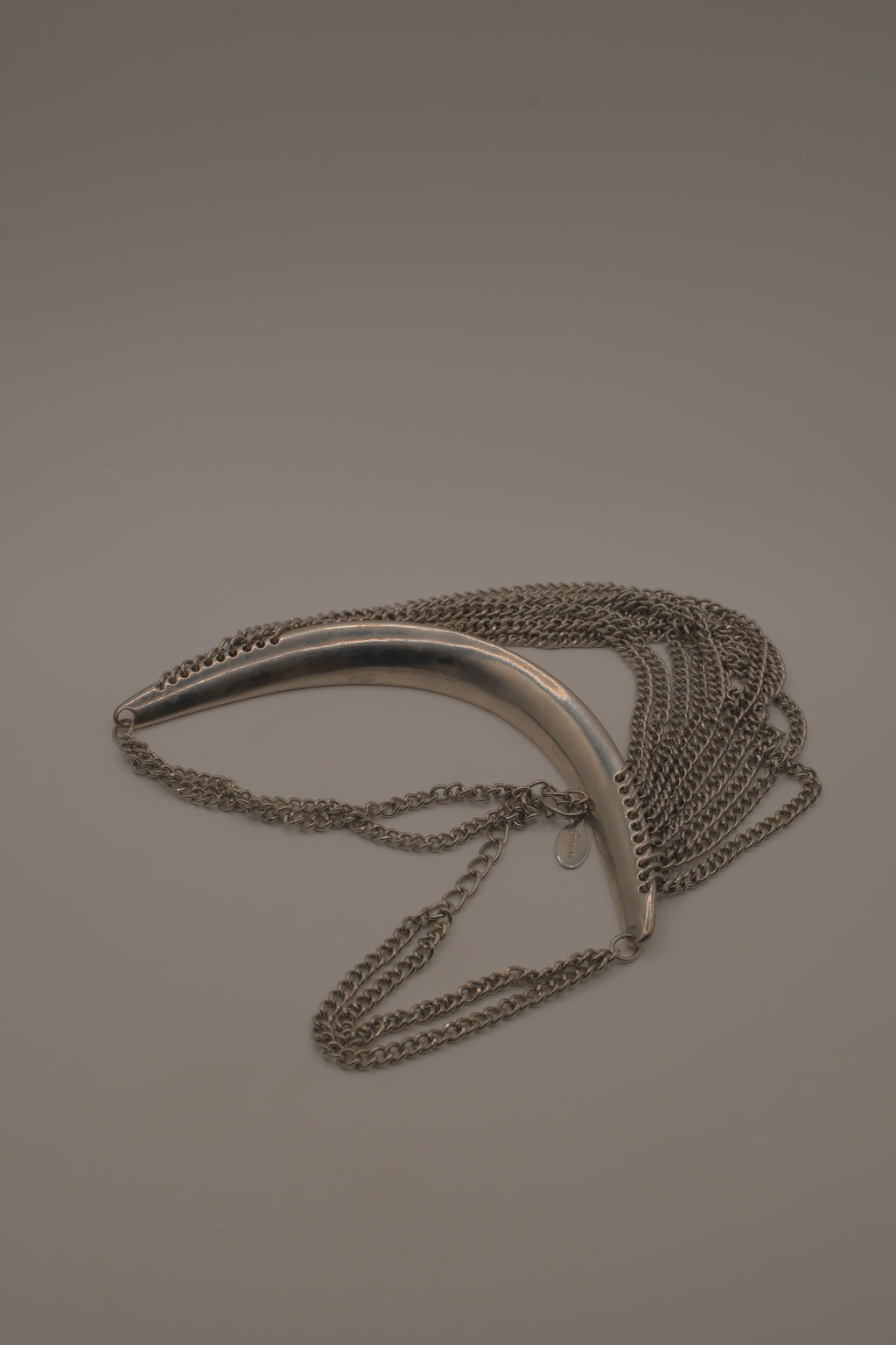 Silver multi-strand drape bib necklace